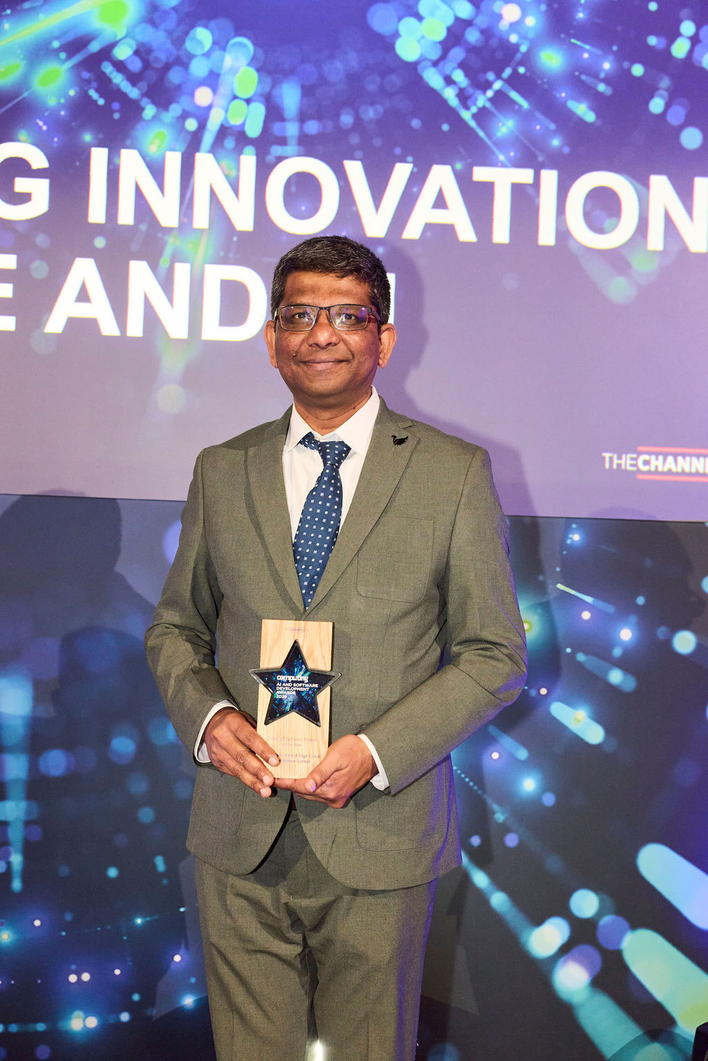 Setient founder with the Computing AI Awards 2026 trophy for PrivEdge